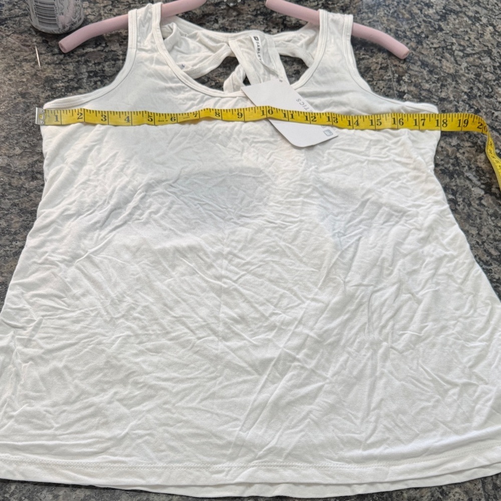 Fabletics White Racerback Performance Tank NEW M - Picture 10 of 12
